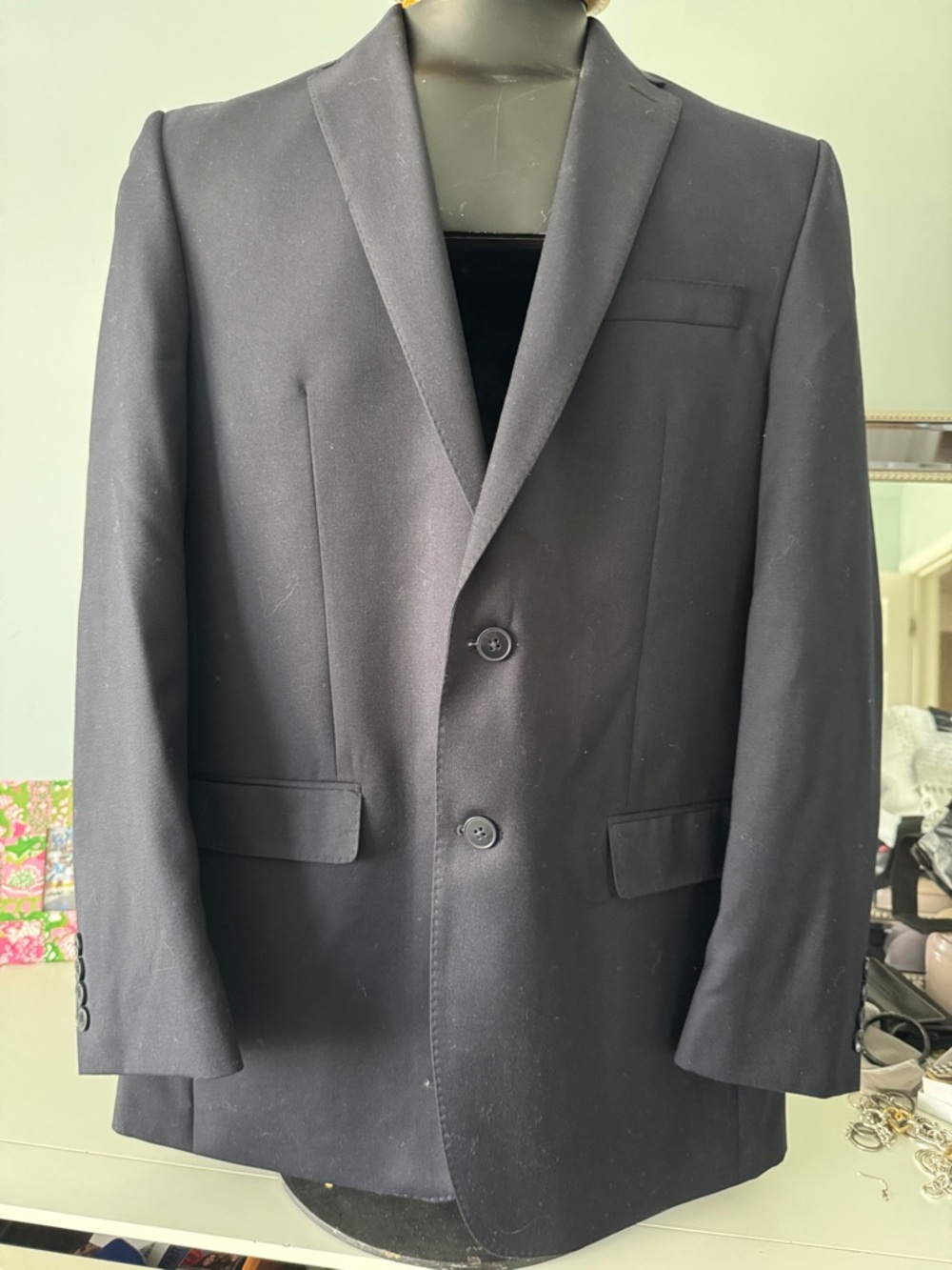 Classic Navy Men's Blazer - Tailored Two-Button Jacket